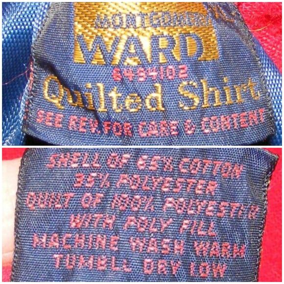 Vintage MONTGOMERY WARD Shirt Jacket, XL, Red/Blue Quilted, Long sleeves - Picture 10 of 10